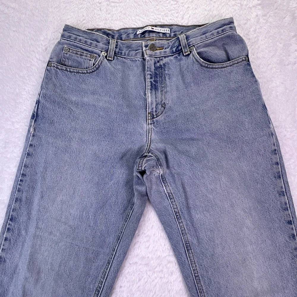 Y2K Tommy Hilfiger Jeans High Waist Mom Jeans Straight Light‎ Wash Women's 6 VTG